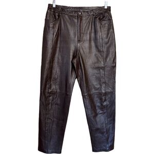 Vintage Reflections Brown Leather Pants Size 16 - 34x30 Chaps Moto 90s Biker Y2K